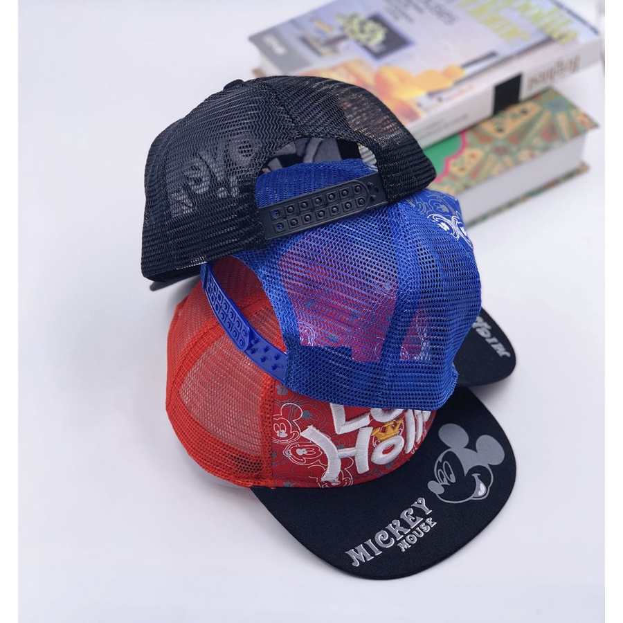 Mũ Lưỡi Trai Phối Lưới Thêu Chữ Phong Cách Hip hop Thời Trang Mùa Hè Cho Bé