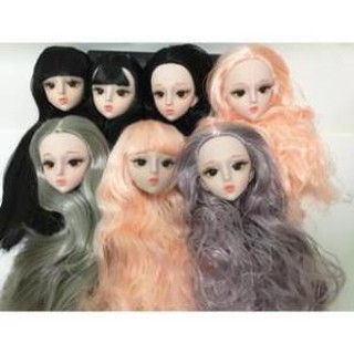 Mph Đầu búp bê mô phỏng BJD DF có gắn lông mi giả