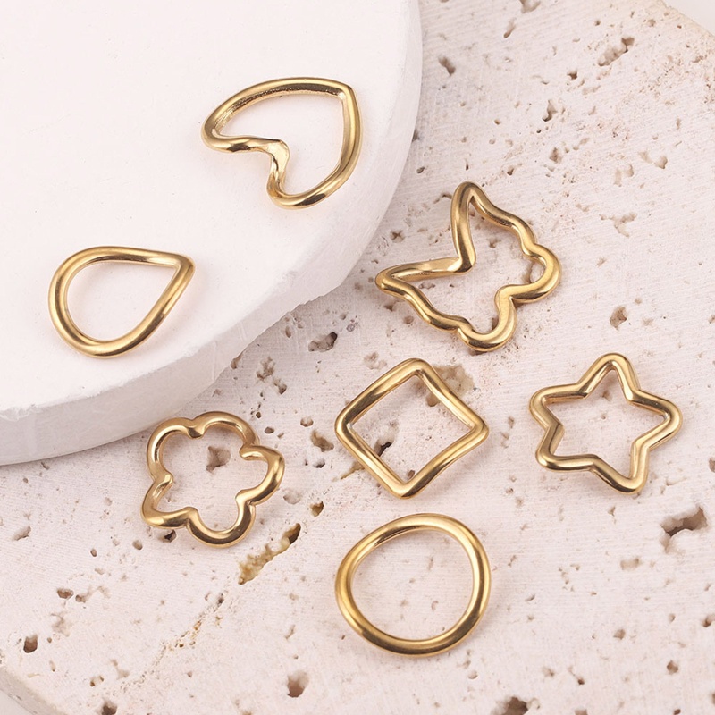 Set 10 Khuyên Tai Thép Không Gỉ Nhiều Hình Dạng Độc Đáo