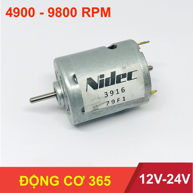 Motor mô tơ 365 điện áp 12V 24V lực mạnh chạy êm tốc độ chậm 4900-9800 vòng - LK0142