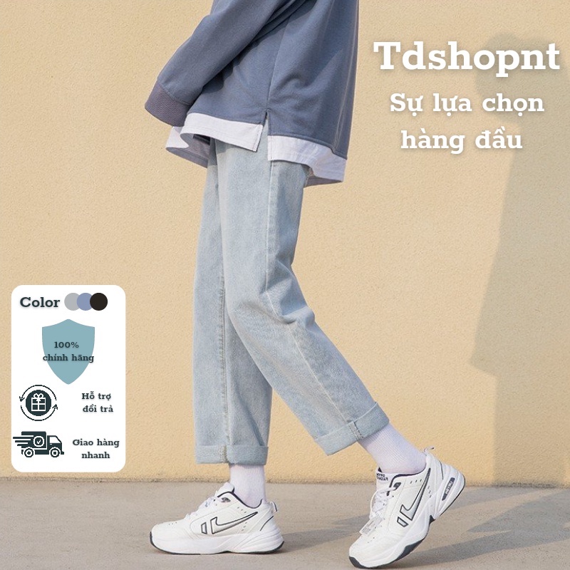 Quần bò jean baggy nam TDSHOP ống suông rộng co dãn phong cách ulzzang QN-03