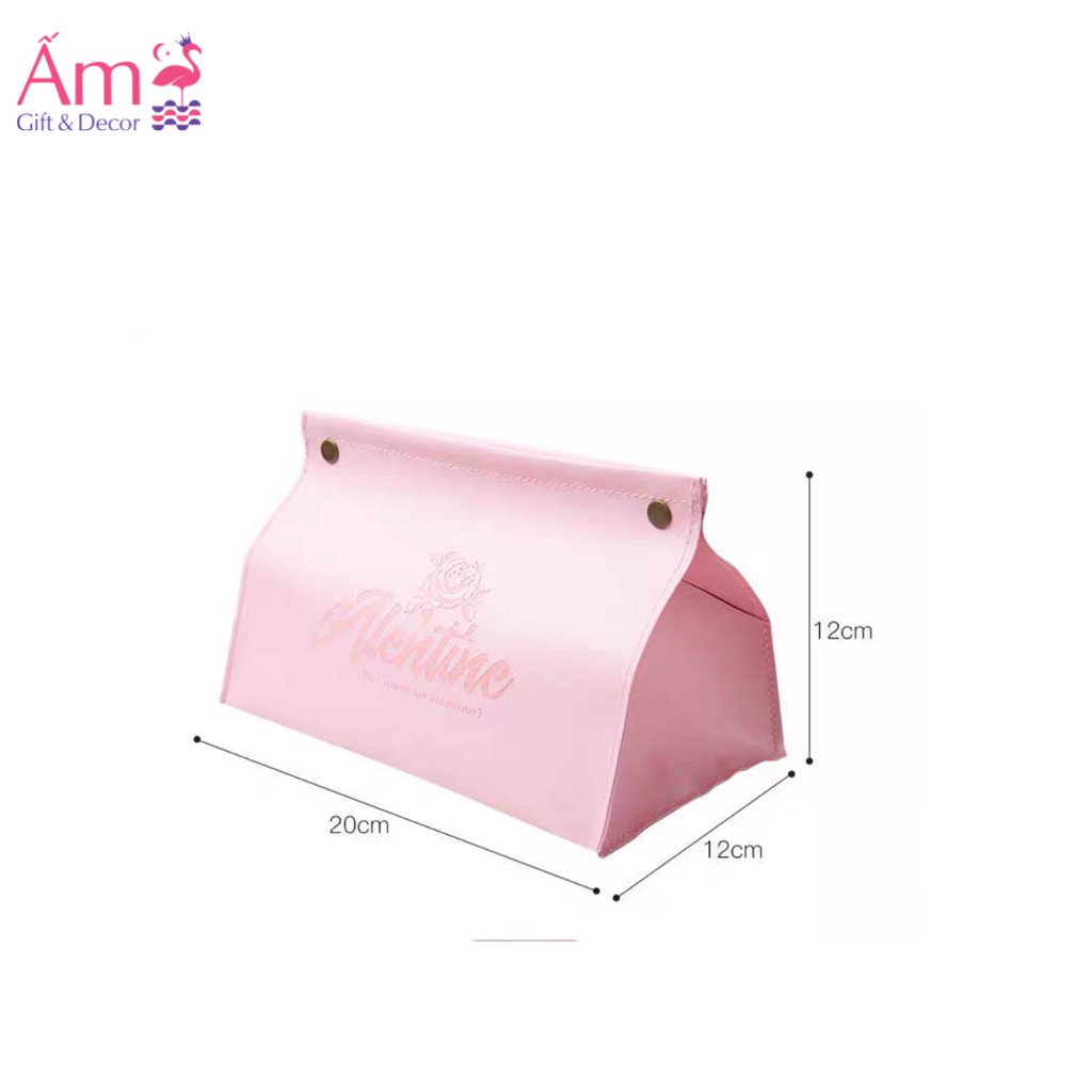 Túi Da Đựng Giấy Ăn Ấm Gift Decor- Bao Chứa Bảo Quản Giấy Ăn Sang Trọng Màu Trơn