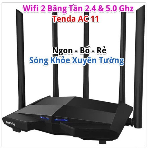 Bộ Phát Wifi Tenda AC11 AC 1200 Mp phiên bản nâng cấp của tenda ac10 Nhiều Râu, Sóng Khoẻ ( nhập khẩu ) -dc3749