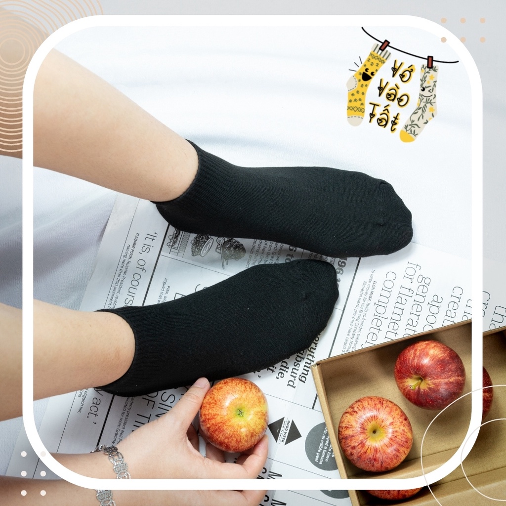 TẤT VỚ CỔ NGẮN NỮ BO CHUN CỔ TRƠN NHIỀU MÀU