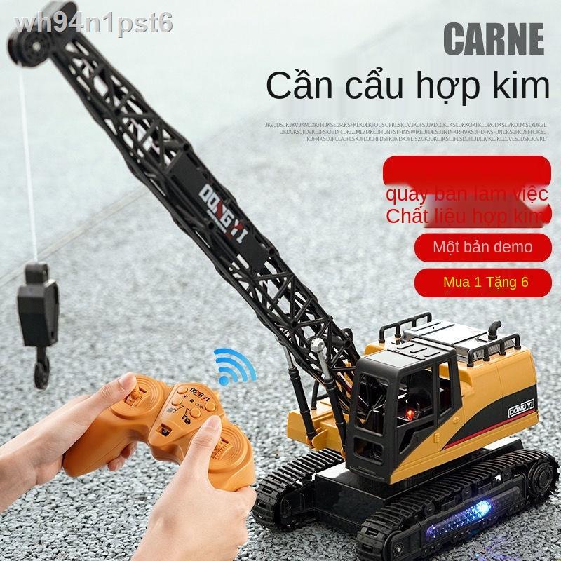 ♦ ♣  ✎Hợp kim điều khiển từ xa cần cẩu cần cẩu tháp cần cẩu mô hình hợp kim ô tô cậu bé kỹ thuật xe máy đào má