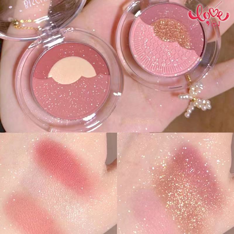 Phấn mắt biscuit ba màu lêlescent không thấm nước long lanh phấn mắt xách tay sequins sinh viên giá rẻ mới tập mờ Lelescent mịn long lanh ba màu bảng phấn mắt trang điểm