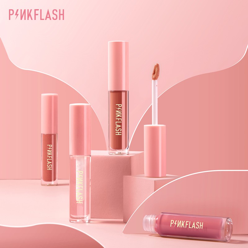 Pinkflash (Hàng Mới Về) Son Bóng Màu Sắc Tươi Sáng Không Gây Dị Ứng Môi