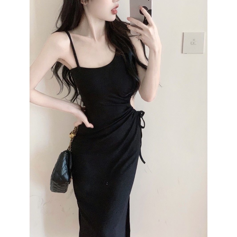 COZOK Đầm Sát Nách Khoét Eo Xẻ Tà Quyến Rũ Cho Nữ