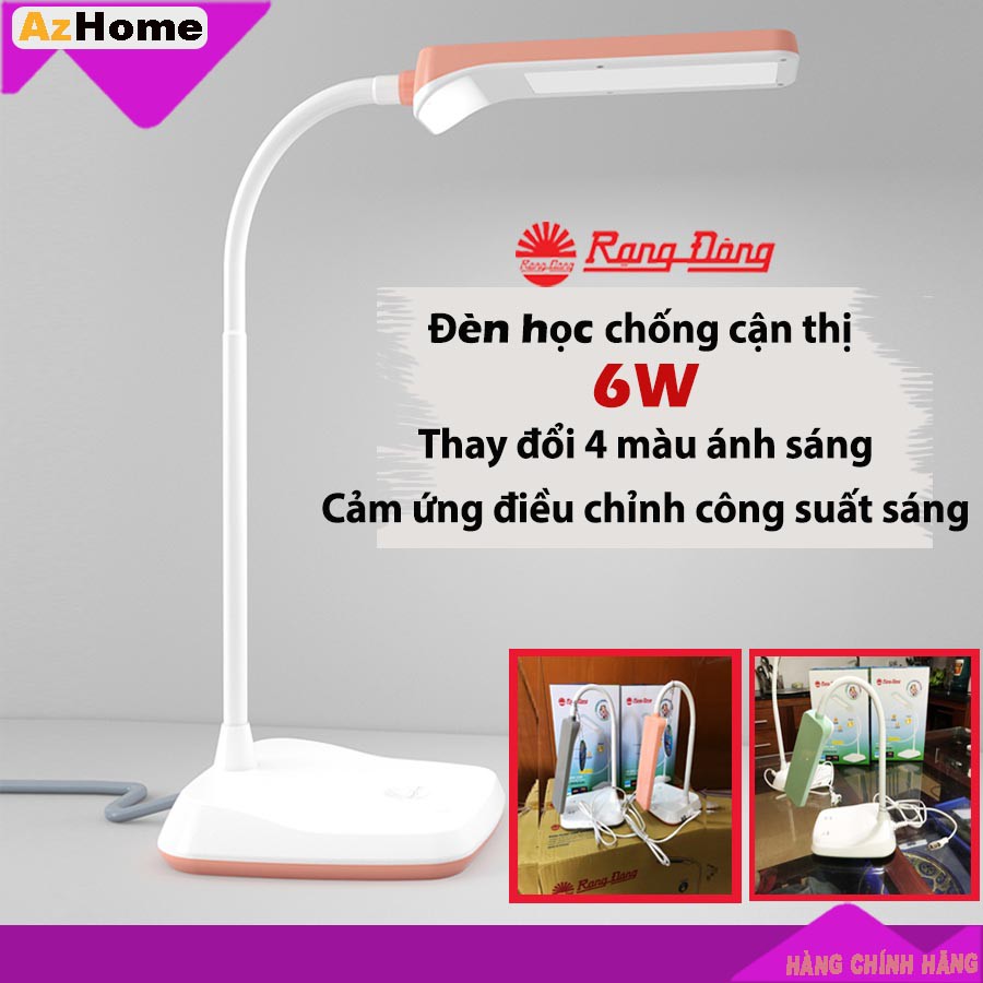 Đèn học Rạng Đông bóng Led chống cận thị để bàn - 6W-Điều khiển 4 màu ánh sáng-Điều chỉnh công suất sáng - RD-RL-36