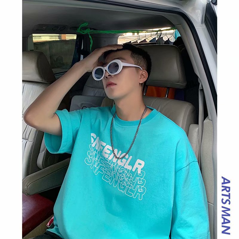 Áo Thun Nam Ngắn Tay Dáng Rộng Thời Trang Phong Cách Hàn Với 6 Màu Tùy Chọn