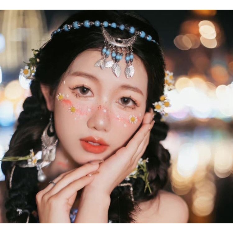 Vòng cài đầu chụp ảnh cosplay phong cách boho, tây tạng