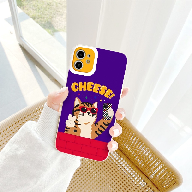 Ốp iphone - Ốp lưng iphone cạnh vuông Mèo đeo kính dành cho ip 6 đến 14promax - ng283