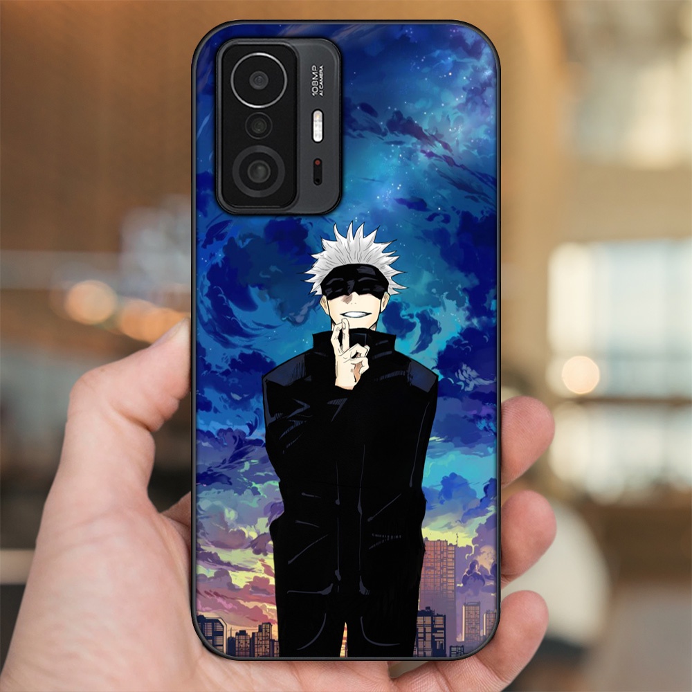 Ốp lưng Xiaomi 11T viền đen in hình Satoru Jujutsu Kaisen