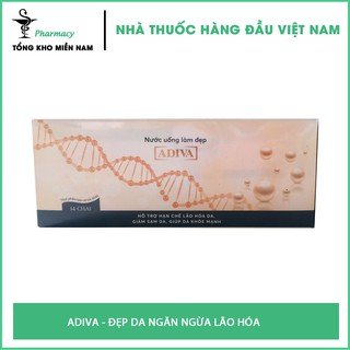 ADIVA Collagen dạng nước mẫu mới - Giảm nếp nhăn, không lo chảy xệ - hộp 14 lọ x 30ml - Tổng Kho MiềnNam