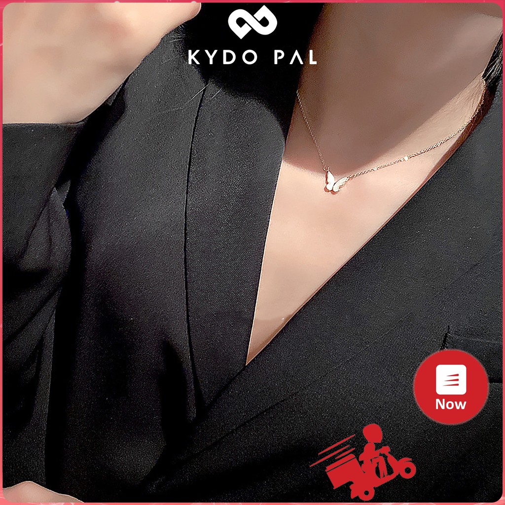 Vòng cổ thời trang nữ choker hình bướm trắng 925 xinh cực MCK24 - KYDO PɅL phụ kiện thời trang nữ