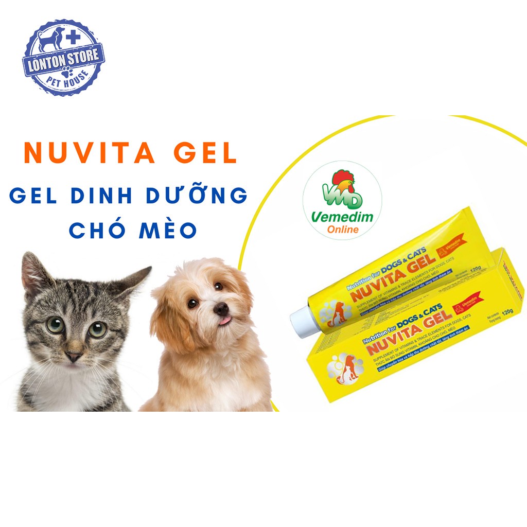 VEMEDIM Nuvita Gel - Gel Dinh Dưỡng Thức Ăn Bổ Sung Vitamin, Khoáng Cho Chó, Mèo  - Lonton Store