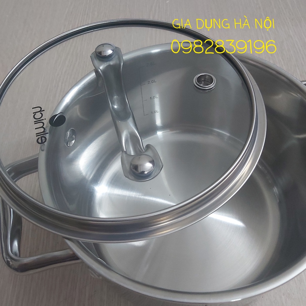 Nồi inox đáy liền Elmich Trimax Eco 3991 16cm 3992 18cm 3993 20cm 3994 22cm 3995 24cm 3996 26 cm 3997 28cm