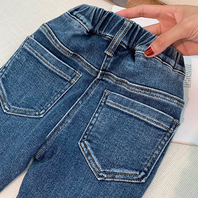 Quần Jeans Ống Loe Xẻ Tà Phong Cách Phương Tây Thời Trang Hàn Quốc Cho Bé Gái