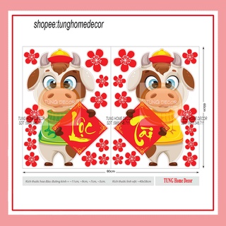 Decal tết dán kính Chào xuân 2022 khổ rộng sẵn keo dễ bóc dán