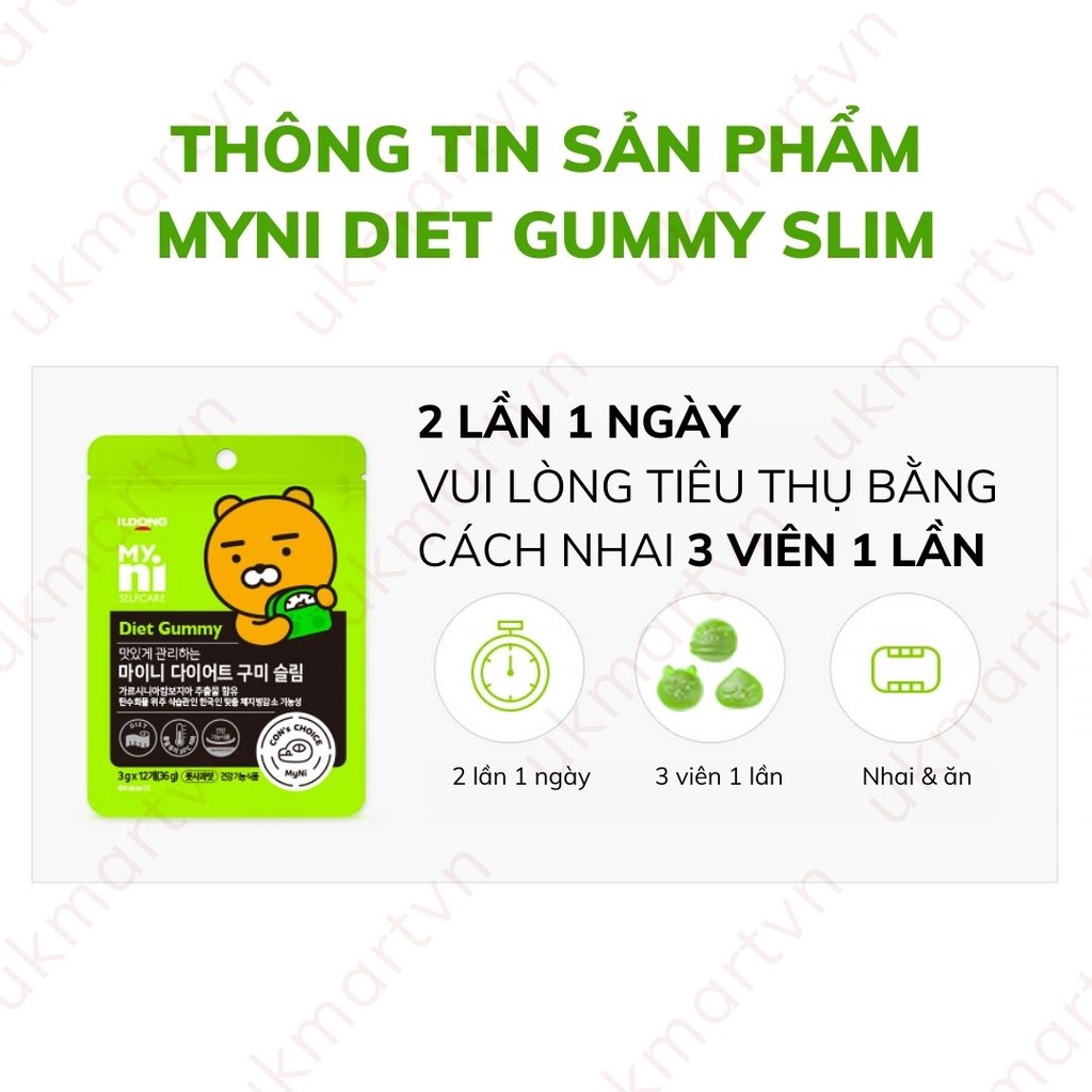 Kẹo Táo Kẹo Dẻo Giảm Cân Gummy Diet Diet Gummy Kẹo Gấu Giảm Cân 3gx12 Viên