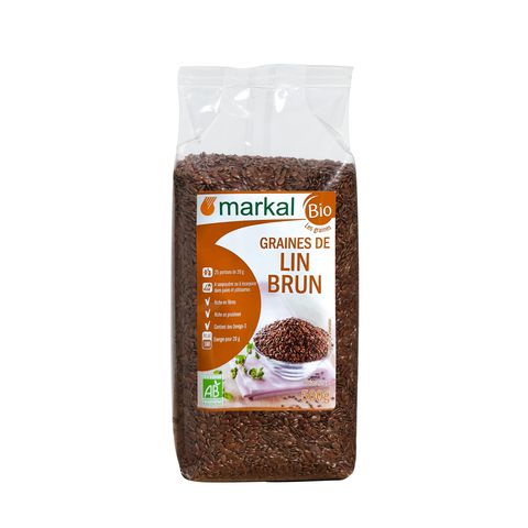 Hạt lanh vàng, lanh nâu hữu cơ đồ ăn dặm thực phẩm cho bé chính hãng Markal 500g 33294