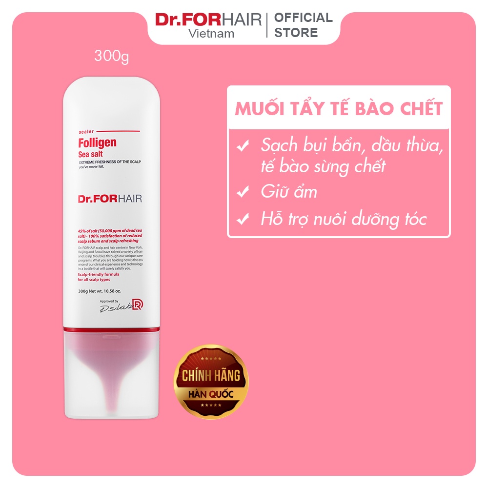 Muối tẩy tế bào chết, làm sạch da đầu Dr.FORHAIR Sea Salt Scaler 300g