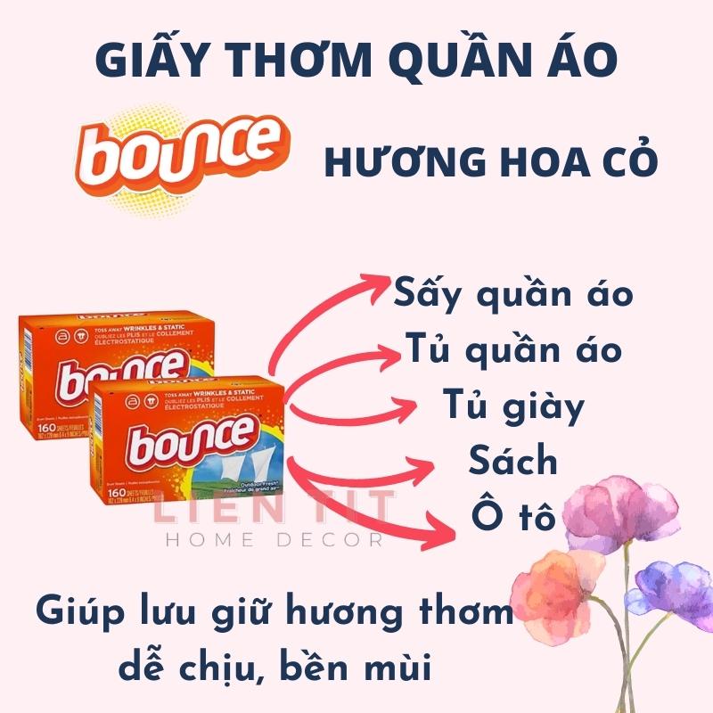 Giấy thơm quần áo Bounce của Mỹ tách lẻ bỏ tủ quần áo, sấy đồ, khử mùi ẩm mốc