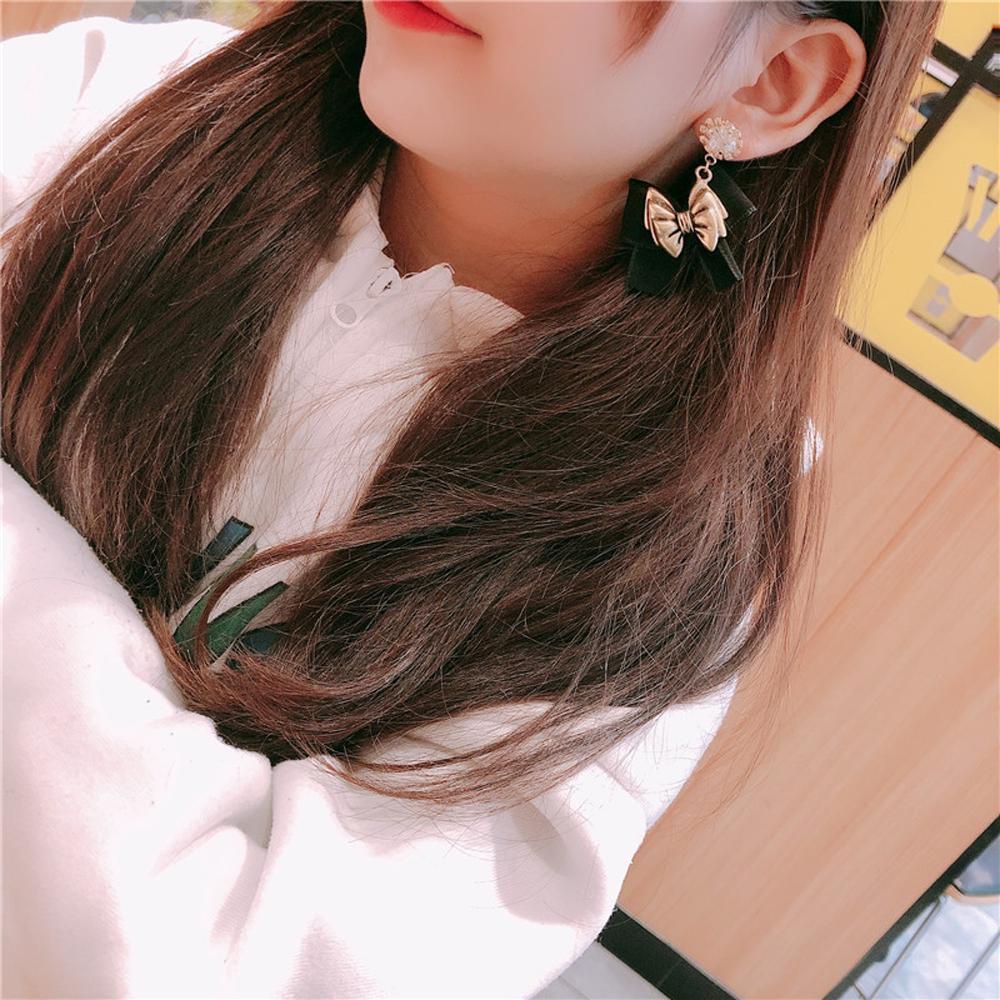 Bông Tai Đính Nơ Hình Trái Tim Bằng Nhung Thời Trang Dành Cho Nữ