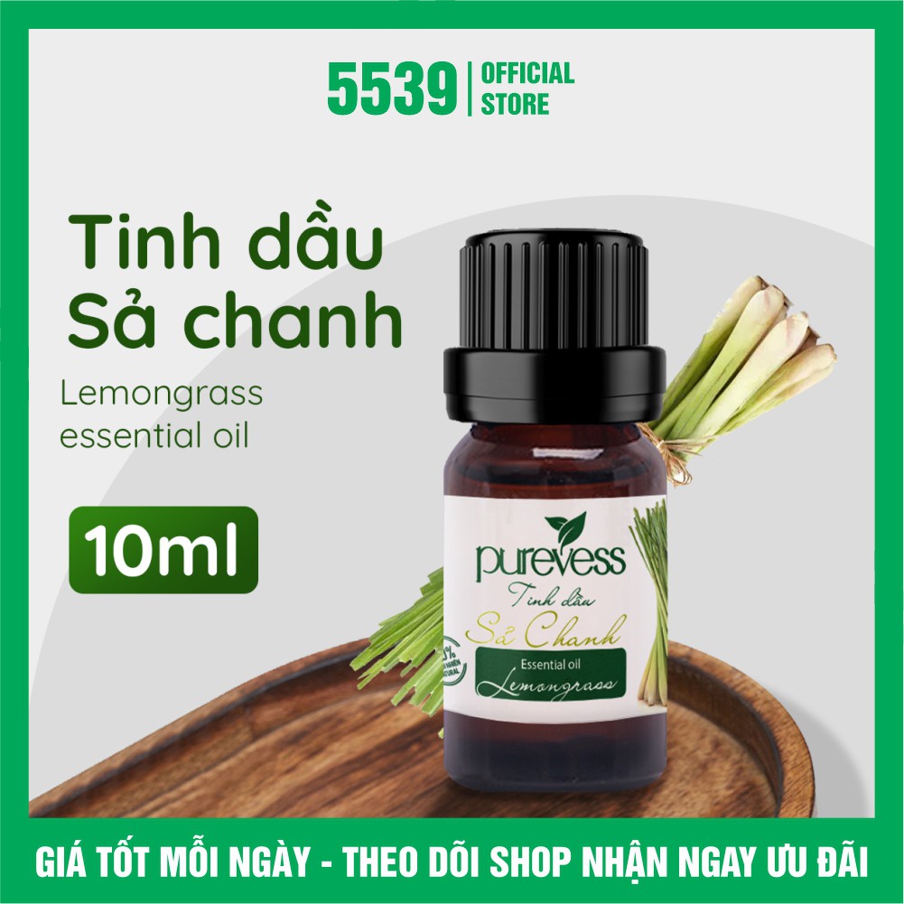 Tinh dầu sả chanh nguyên chất thơm phòng đuỗi muỗi, diệt côn trùng 10 ml