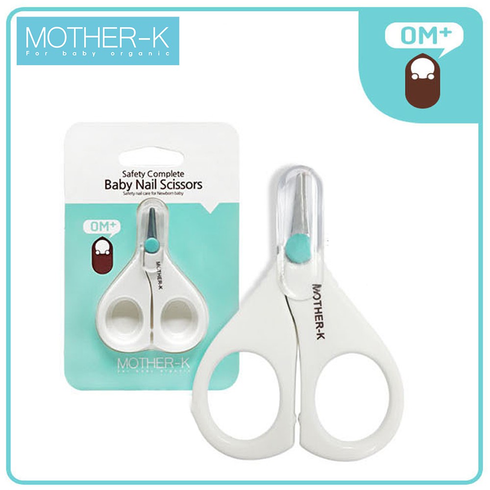 Bộ cắt móng tay sơ sinh kèm nhíp mũi Mother-K màu Trắng/Xanh (nhựa ABS.PP,PS, thép không gỉ) made in Korea