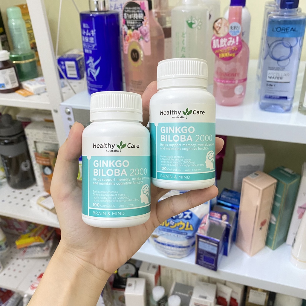 Bổ Não Ginkgo Biloba Healthy Care Úc 100 Viên, Viên Uống Tăng Cường Tuần Hoàn Não Và Cải Thiện Trí Nhớ