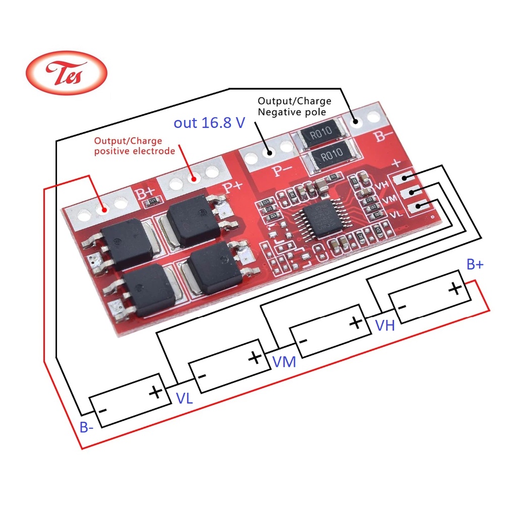 Mạch Sạc Bảo Vệ 4S 30A BMS Pin 18650