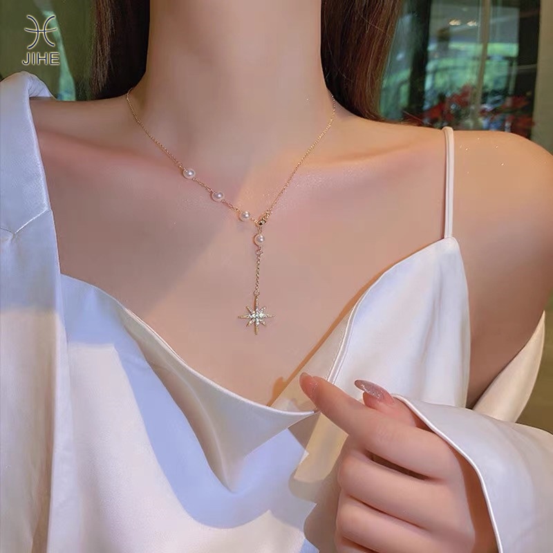 【JIHE】Vòng cổ mặt hình que kem phong cách Nhật Hàn sang trọng thời trang