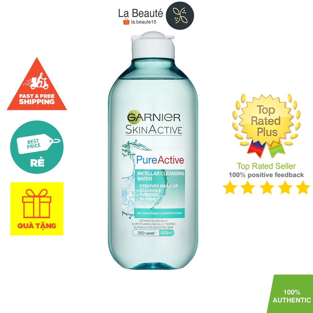Garnier Pure Active Micellar Cleansing Water - Nước Tẩy Trang Thế Hệ Mới 400ml/125ml