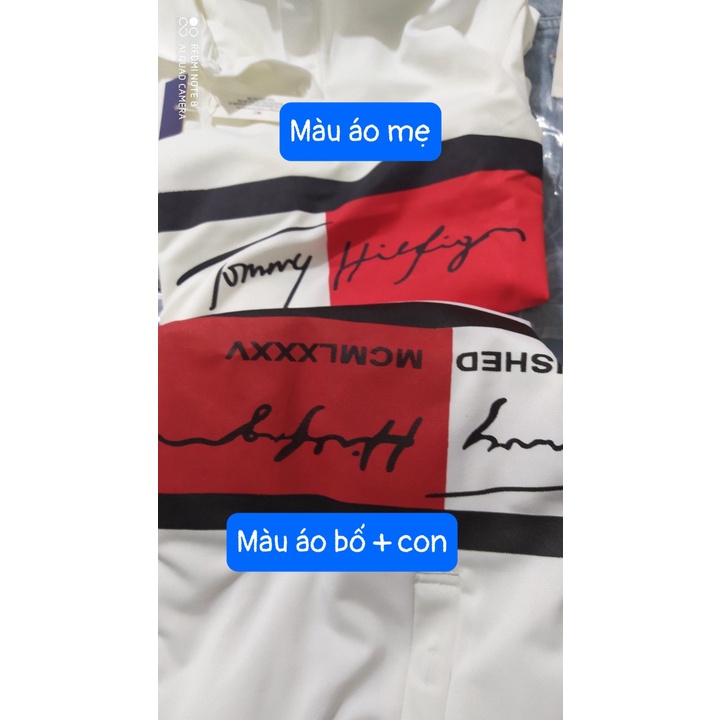 ADGD13 - SET ÁO POLO TMY IN CHỮ ĐỎ GIA ĐÌNH BỐ MẸ CON