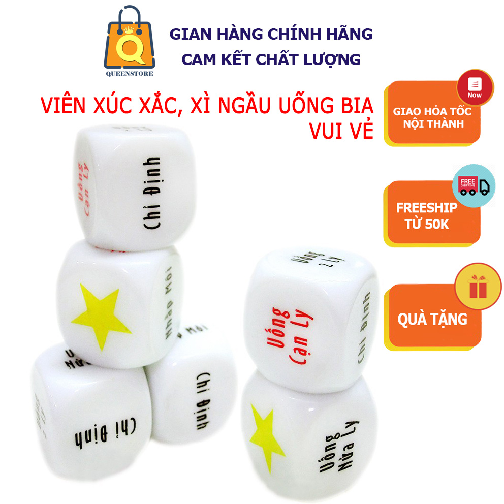 [Loại Đẹp] Viên Xúc Xắc Xí Ngầu Uống B ia R ượu - QueenStore