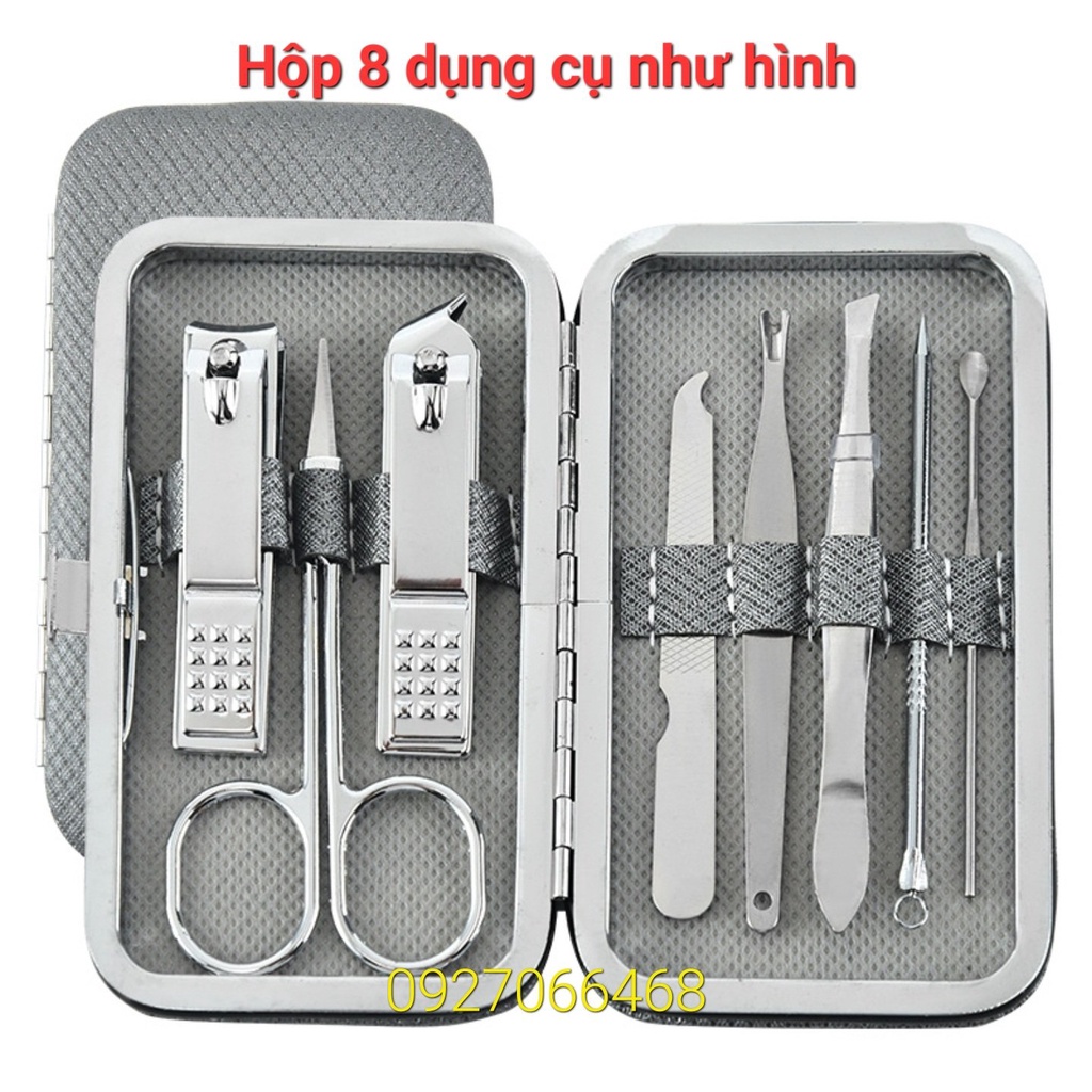 Bộ bấm móng, lấy ráy tai 19 món chi tiết tiện dụng bộ dụng cụ cắt móng tay đa năng kèm hộp đựng bằng da nhỏ gọn