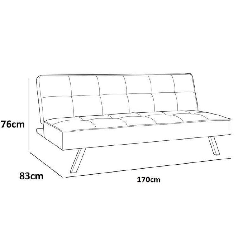 Giường sofa thông minh gấp gọn 1m7 - Ghế sofa đơn phòng khách - Đi văng vải màu xám nguyên bộ có đôn và bàn