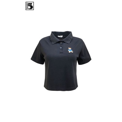 Áo thun polo nữ croptop thêu gấu nhỏ Twentyfive 3799