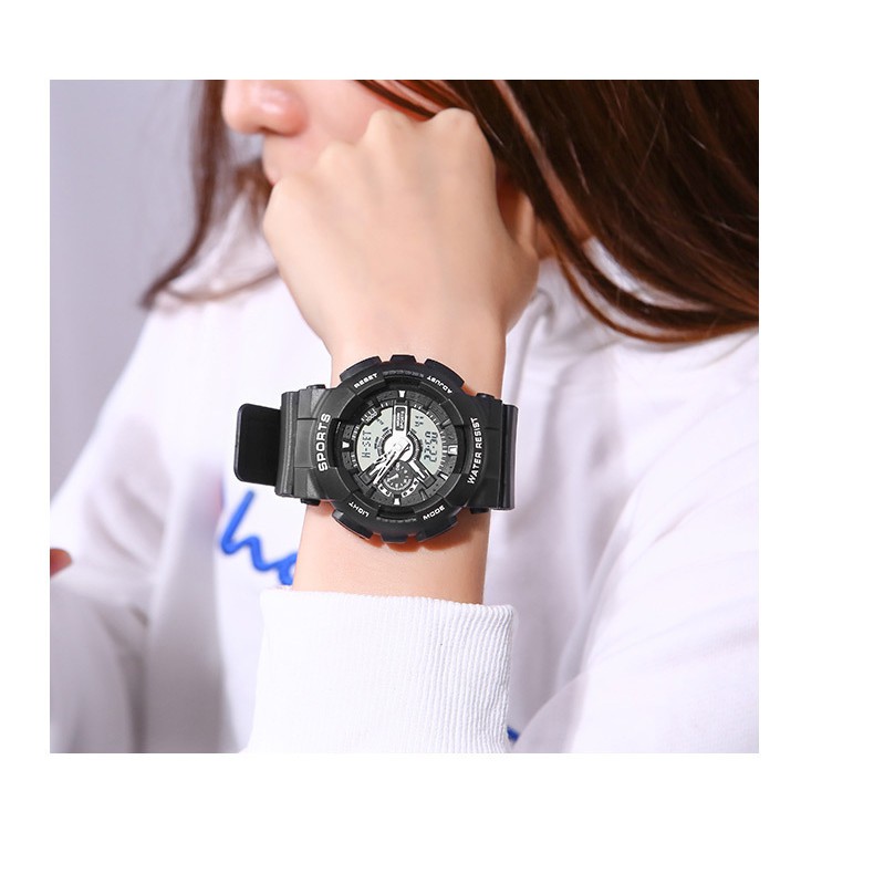 Đồng hồ thể thao nam nữ B002 kim và điện tử Sport watch dây cao su | BigBuy360 - bigbuy360.vn