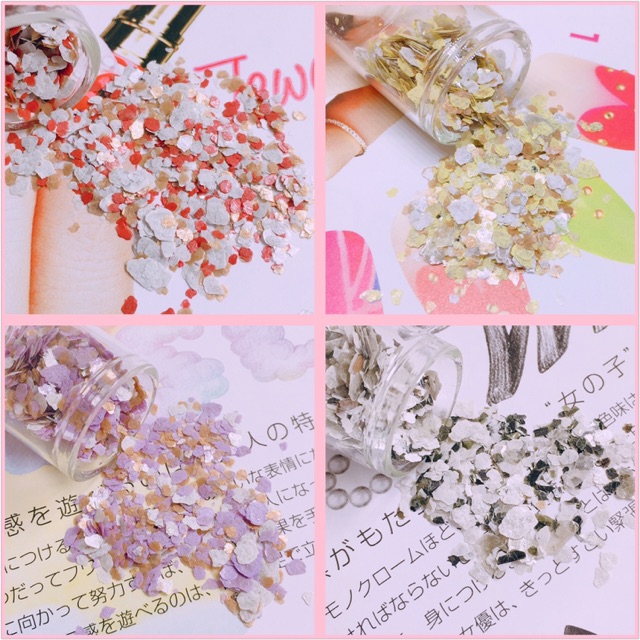 Set 5 hũ  Xà cừ mảnh trang trí móng