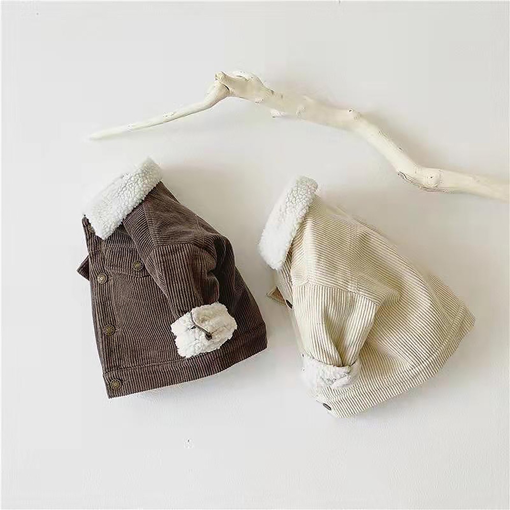 Áo khoác BEAR LEADER AM2227 vải nhung dày giữ ấm thời trang thu đông dành cho trẻ em