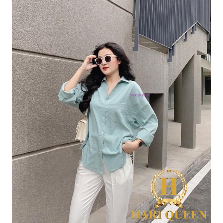 Áo sơ mi nữ dài tay vạt tôm chất đũi nhiều màu đen, xanh ngọc, trắng , be đũi xước Hàn Quốc Mềm - Min - Mát