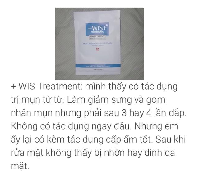 Mặt nạ Wis+ ( có ảnh thật của khách sau khi dùng) | Thế Giới Skin Care