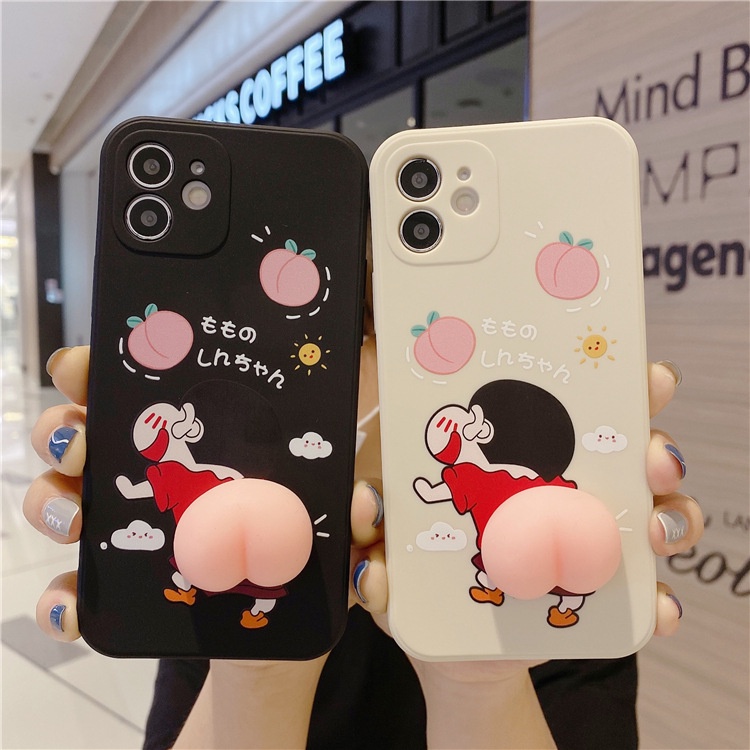 Ốp lưng iphone Shin đào cạnh vuông TPU 6 6plus 6s 6splus 7 7plus 8 8plus x xr xs 11 12 pro max plus promax