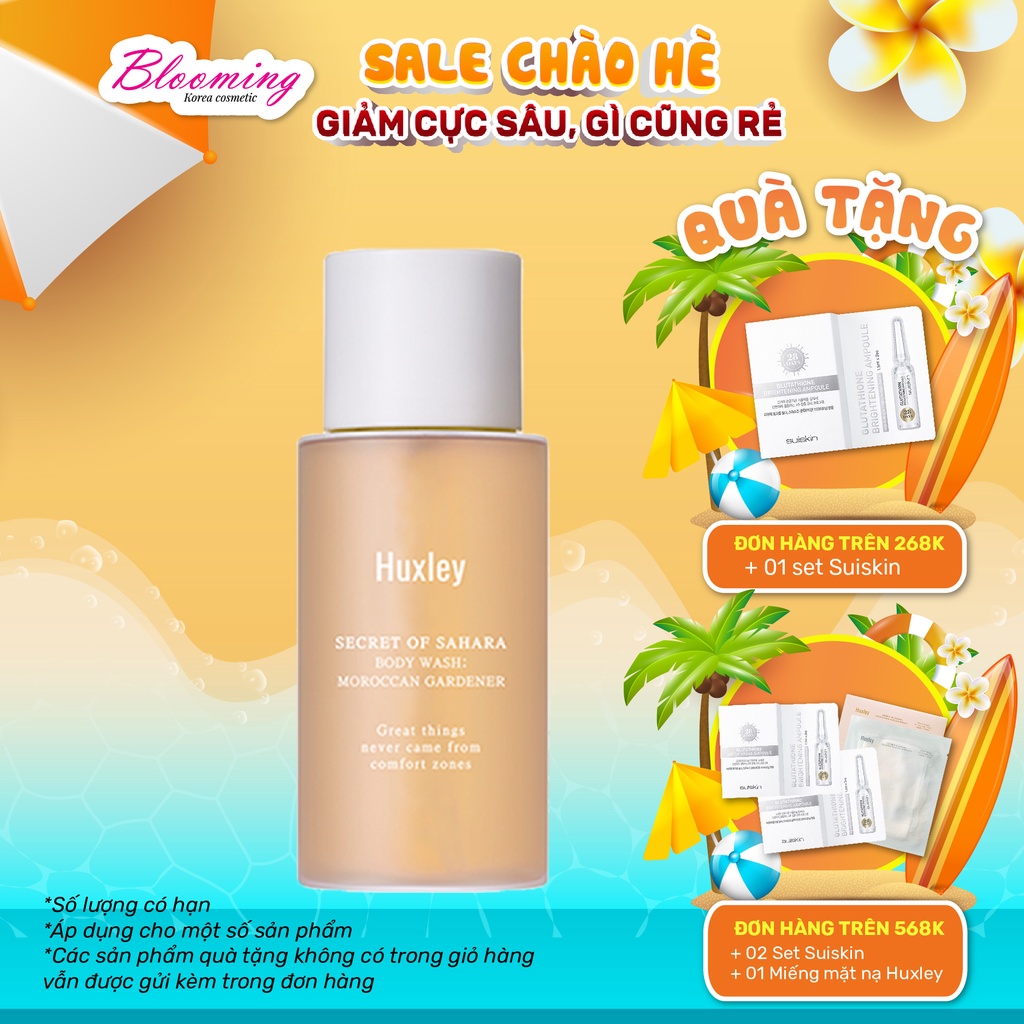 Sữa tắm sáng da rạng rỡ, ngăn ngừa lão hóa da Huxley Body Wash Moroccan Cardener 30ml