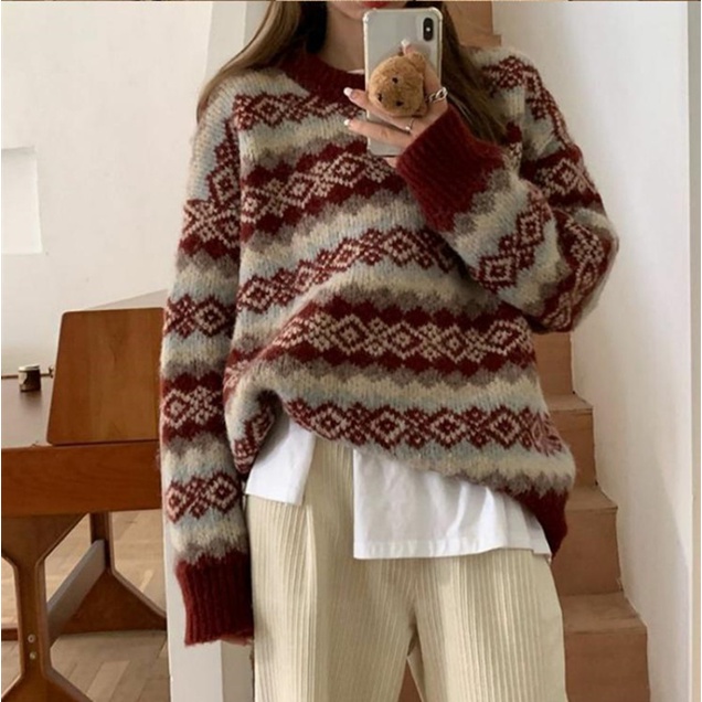 Áo sweater SUXI tay dài dáng rộng phong cách Hàn Quốc thời trang mùa thu năm mới thường ngày dành cho nữ