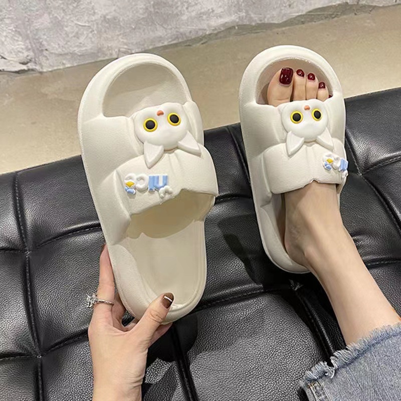 Dép quai ngang nữ hình mèo phong cách hàn quốc, dép lê nữ đủ size đủ màu