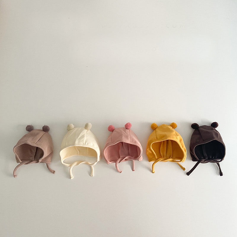 Mũ Cotton Mỏng Bảo Vệ Tai Kiểu Hàn Quốc Dễ Thương Cho Bé