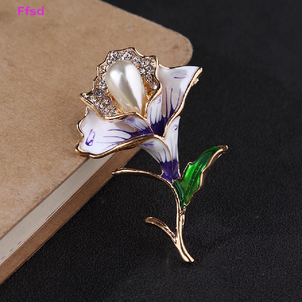 {Ffsd} Trâm Cài Áo Bằng Hợp Kim Hình Hoa Hồng Đính Đá Pha Lê Màu Vàng Hồng Phụ Kiện May Mặc Làm Quà Sinh Nhật